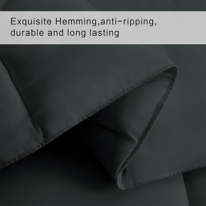 COHOME Quilted Twin/Twin XL Size Comforter - All-Season Down Alternative Duvet Insert - Luxury Hotel Soft Breathable Dark Grey Comforter with Anti-Clump Tech & 8 Tabs - Reversibleï¼ˆ64"x88"ï¼‰ - Image 5